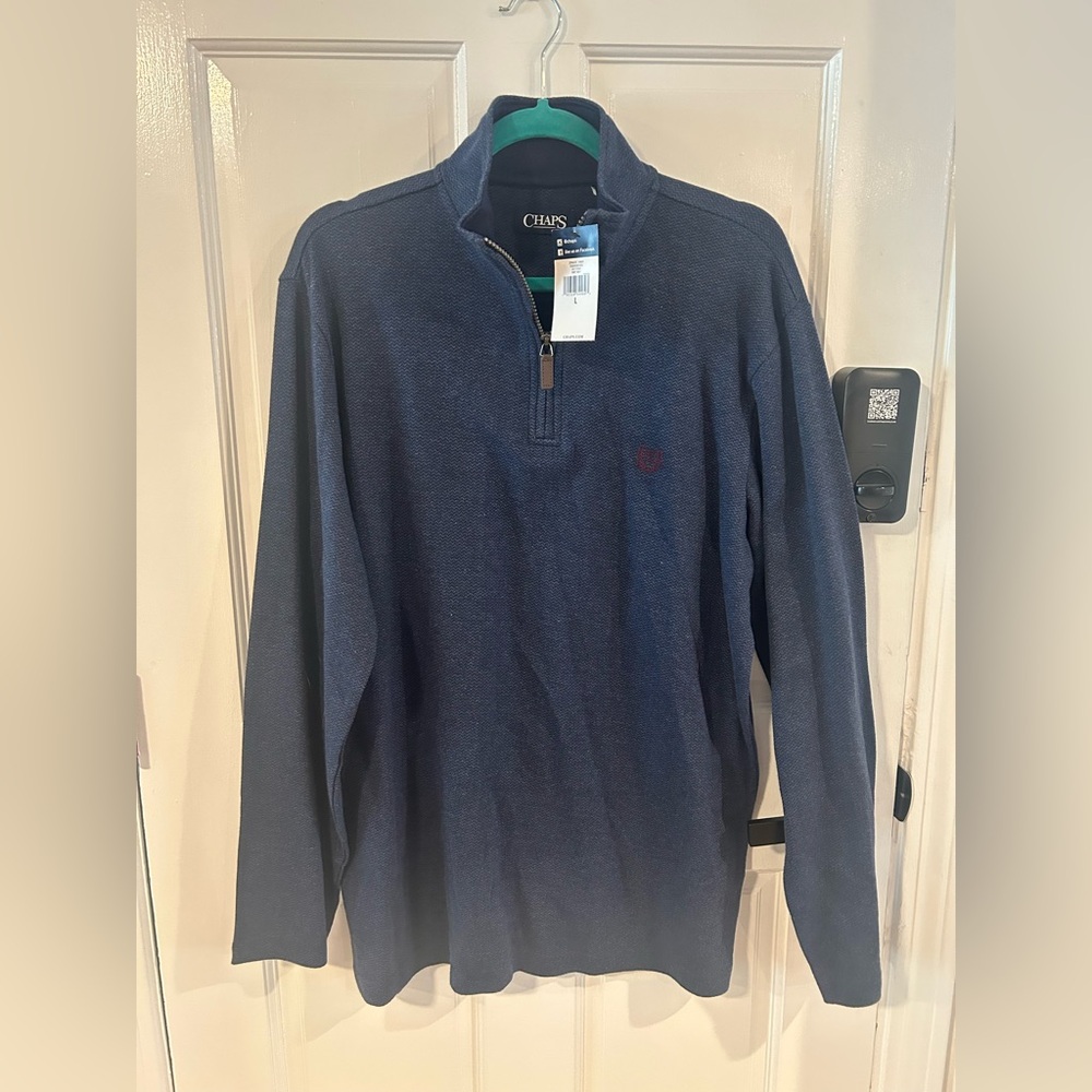 Chaps Navy Blue Quarter-Zip Pullover NWT